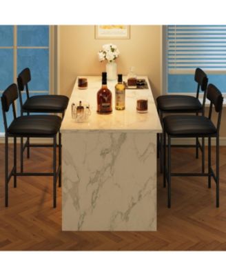 Dining Chairs Set of 2, Upholstered Dining Chairs with Back, PU Leather Dining Kitchen Chair for Kitchen, Apartment, Dinner, Comfortable Seat, Easy Assembly