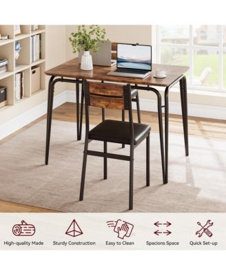 Dining Table for 4, Small Table and Chairs Set of 4, Square Dinette Set for 4, Dinner Table Set, 5 Piece Kitchen & Dining Room Sets for Small Space, Apartment