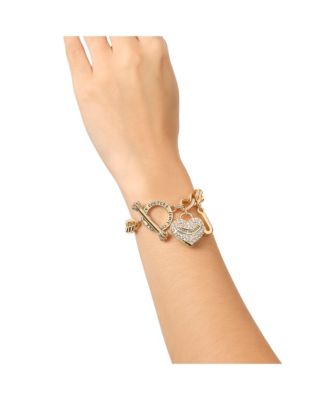 Toggle Bracelet with Crystal Heart Charm