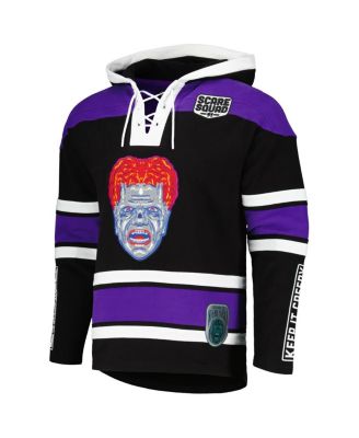 Men's Black/Purple Are You Afraid of the Dark Scare Squad Monster Horror Lace-Up Hoodie