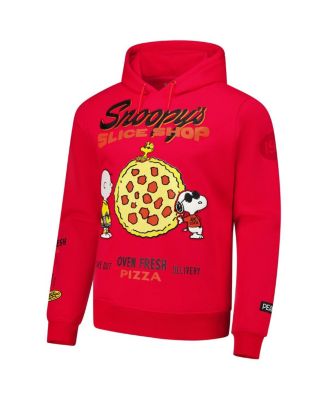 Men's Red Peanuts Woodstock Slice Shop
