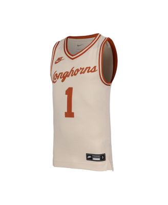 Big Boys and Girls 1 Natural Texas Longhorns Retro Replica Basketball Jersey