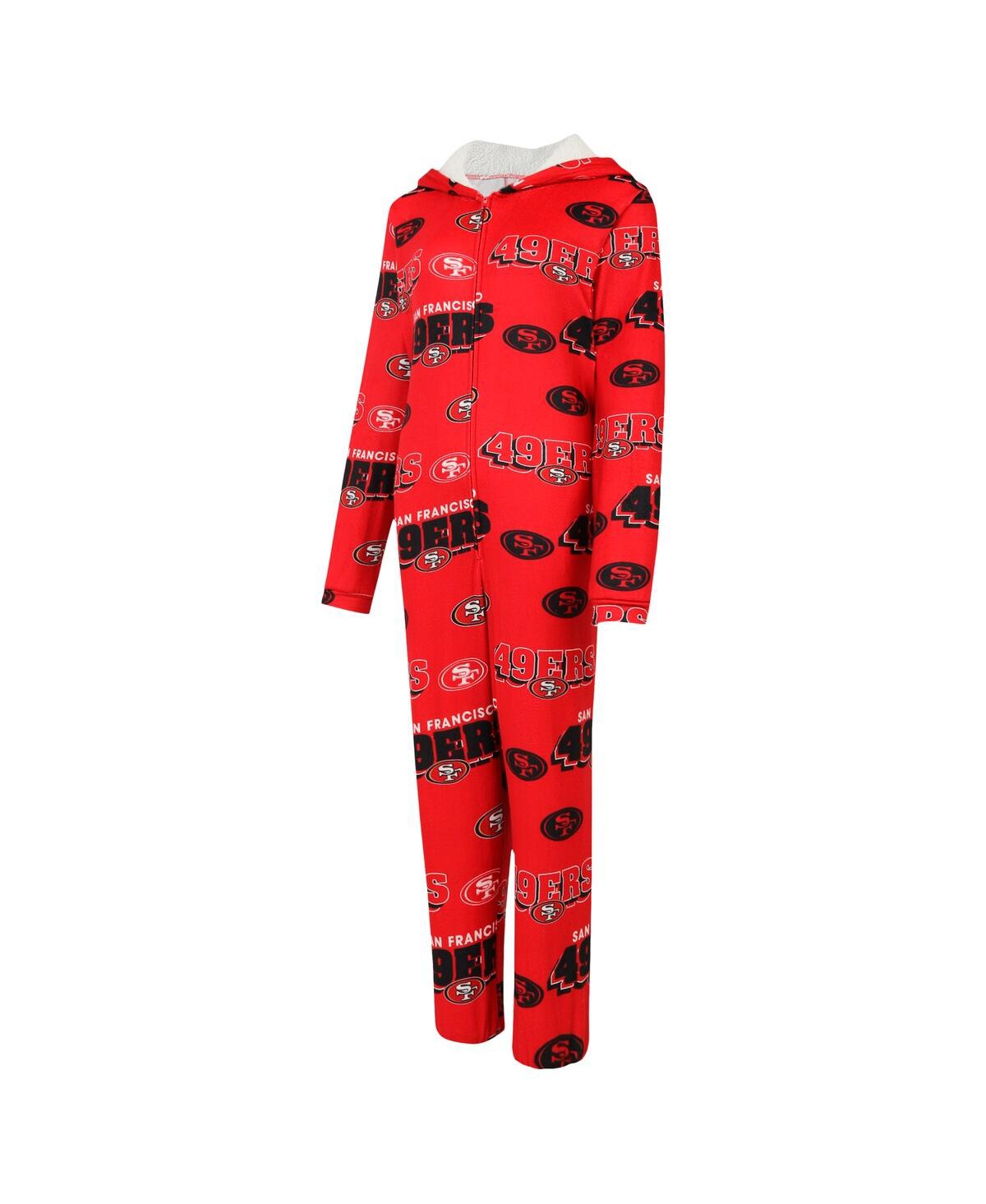 Concepts Sport Women's Scarlet San Francisco 49ers Roadway Allover Print Microfleece Full-zip Union Suit In Scarlet
