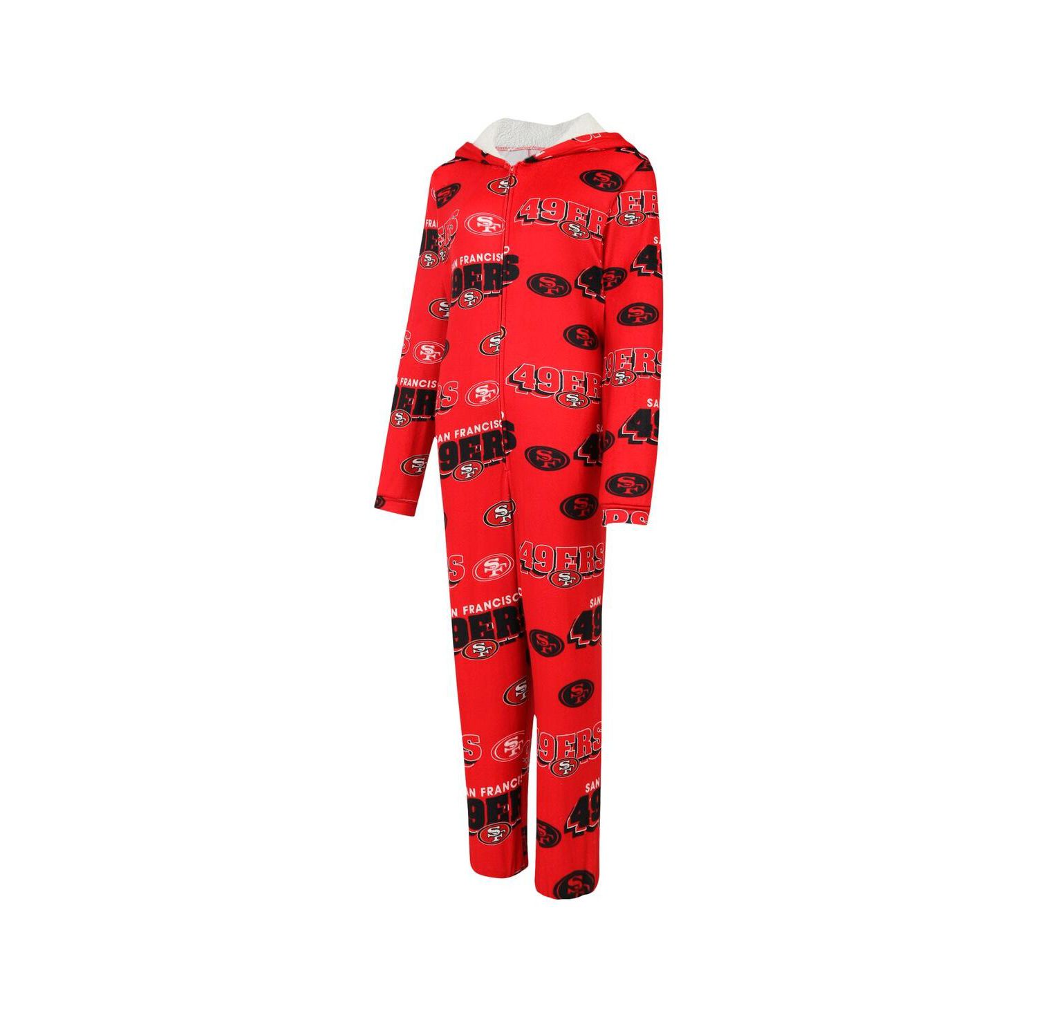 Women's Scarlet San Francisco 49ers Roadway Allover Print Microfleece Full-Zip Union Suit