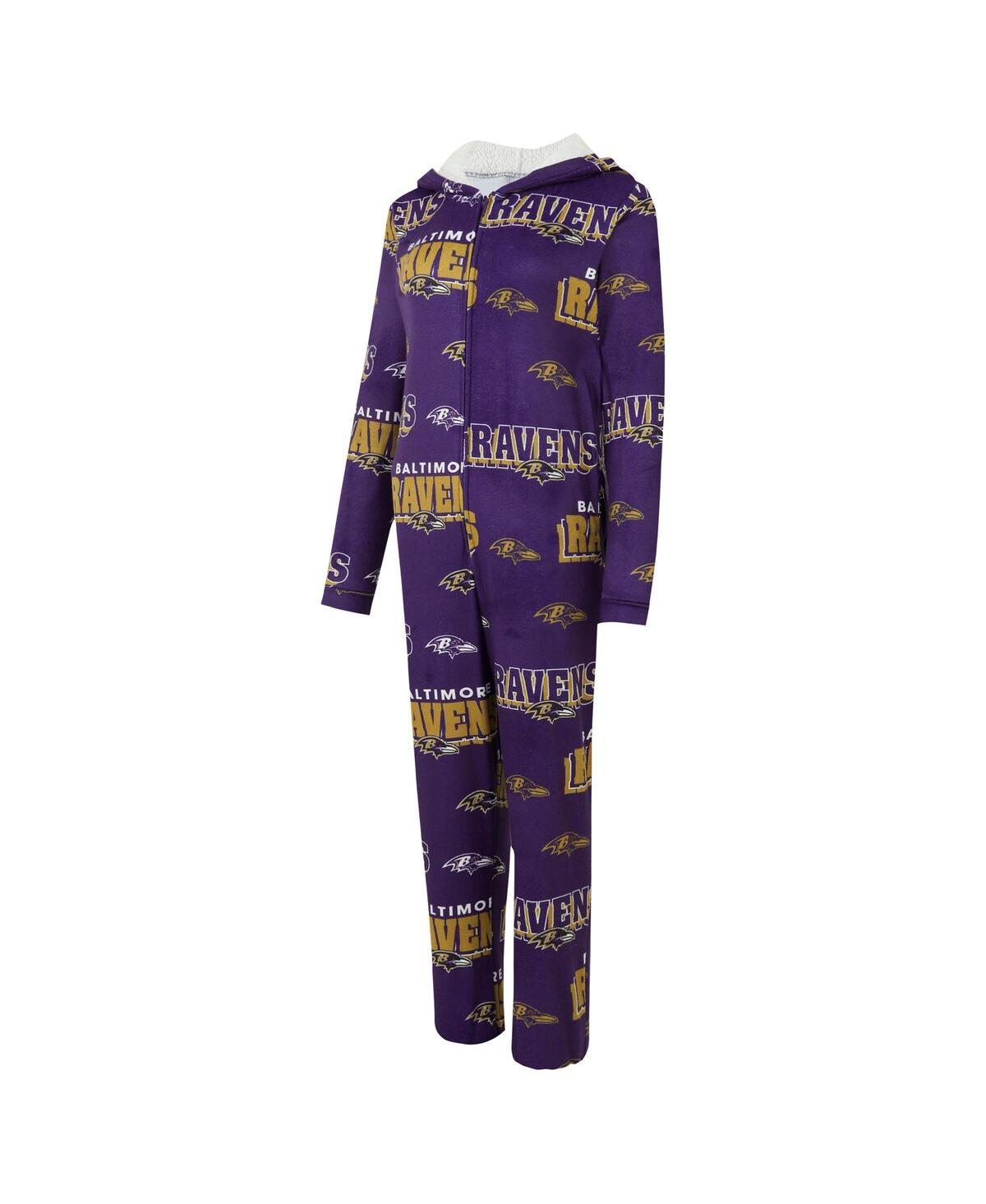 Concepts Sport Purple Baltimore Ravens  Roadway Allover Print Microfleece Full-zip Union Suit In Purple