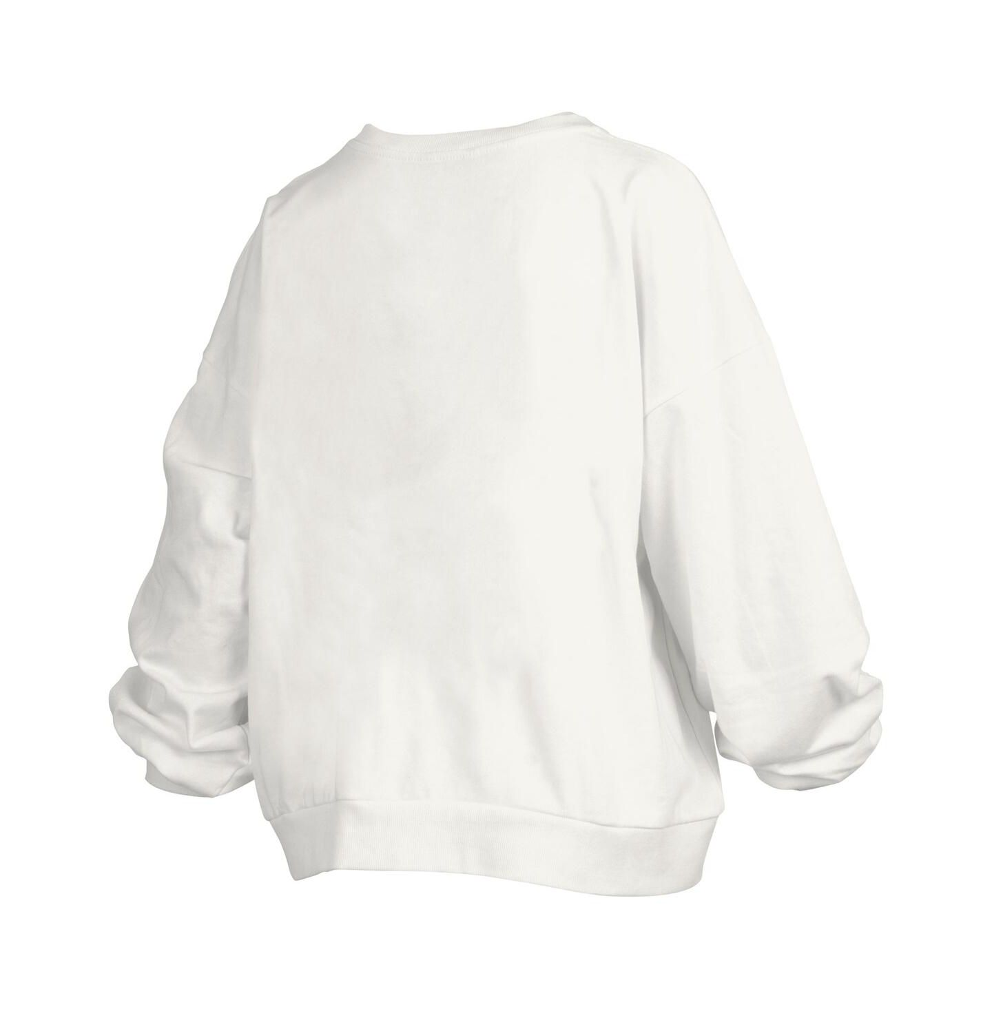 Женские толстовки Pressbox White North Carolina Tar Heels Janice Retro Logo Oversized Pullover — фото 2