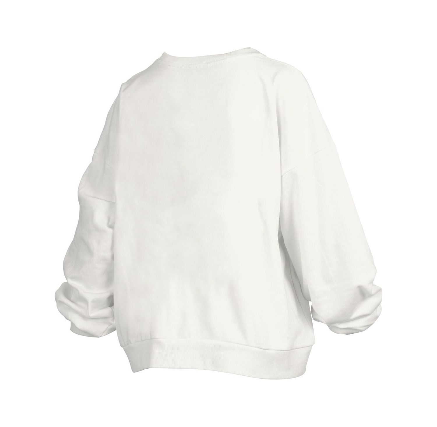 Women's White North Carolina Tar Heels Janice Retro Logo Oversized Pullover Sweatshirt