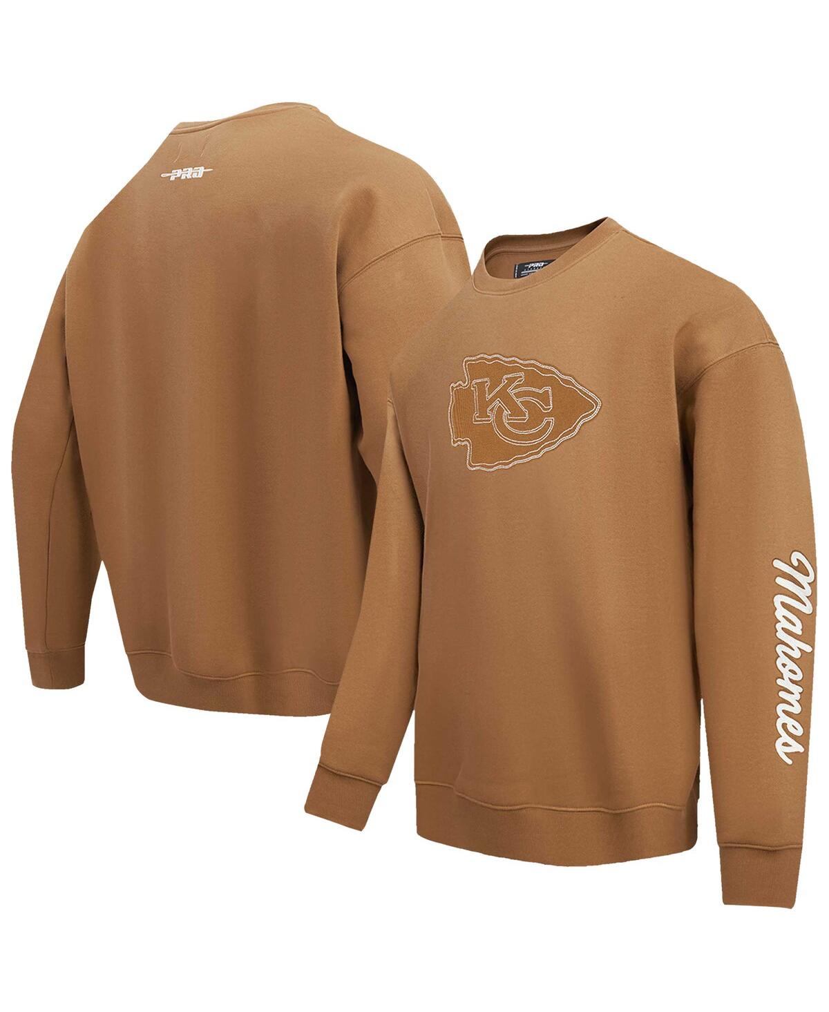 Men's Patrick Mahomes Brown Kansas City Chiefs Pullover Crewneck Sweatshirt - Brown