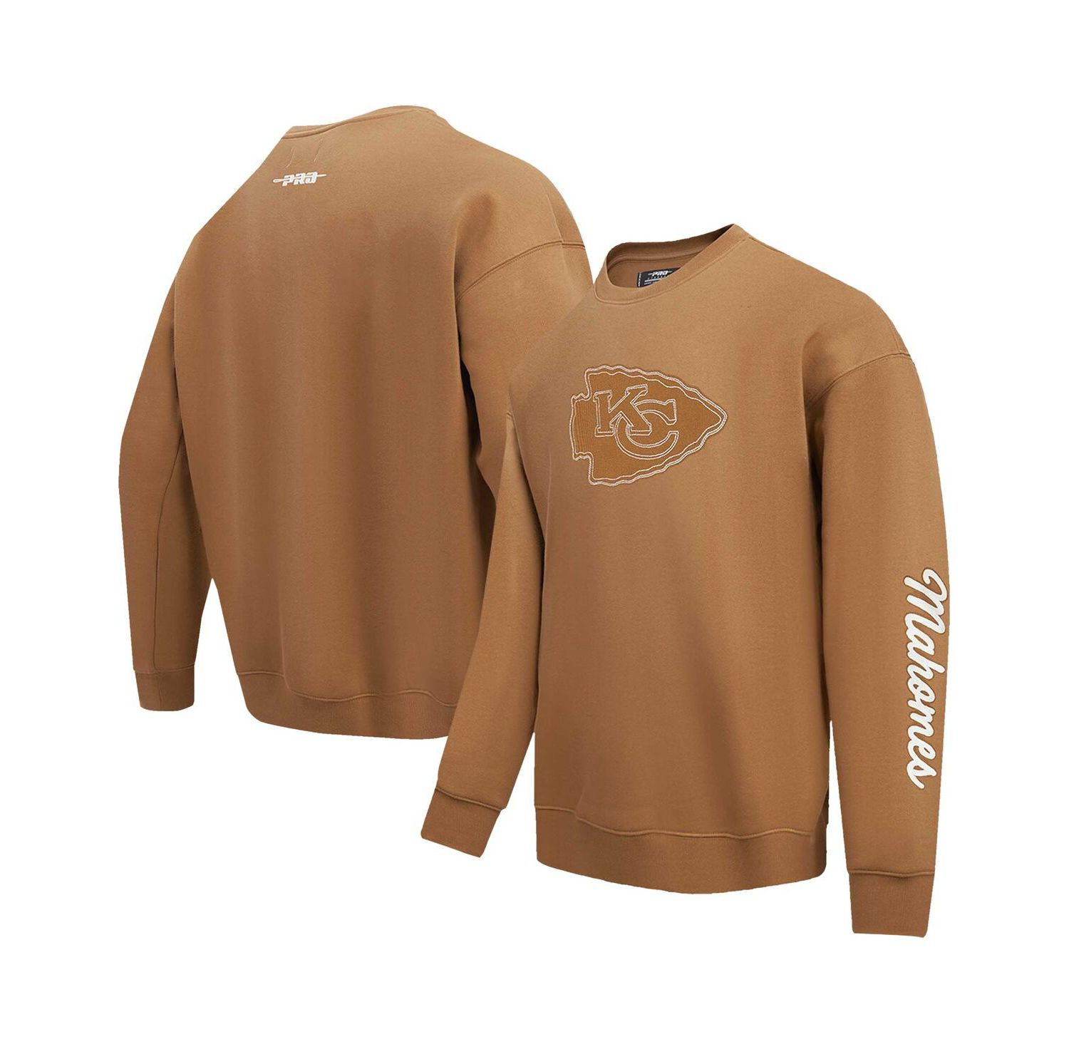 Men's Patrick Mahomes Brown Kansas City Chiefs Pullover Crewneck Sweatshirt