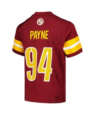 Big Boys and Girls Daron Payne Burgundy Washington Commanders Game Jersey