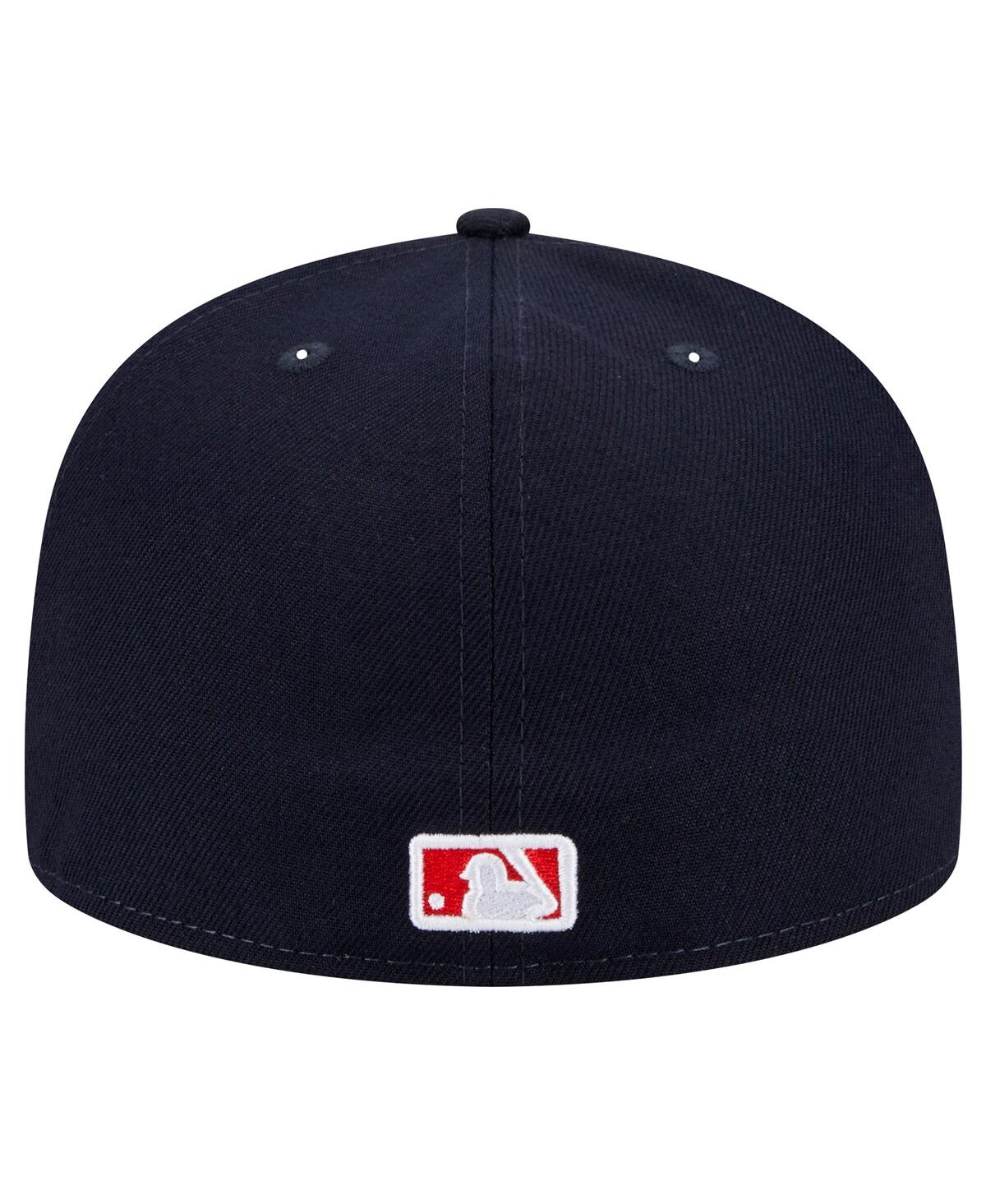 New Era Men's Navy Boston Red Sox Script Sided 59fifty Fitted Hat In Navy