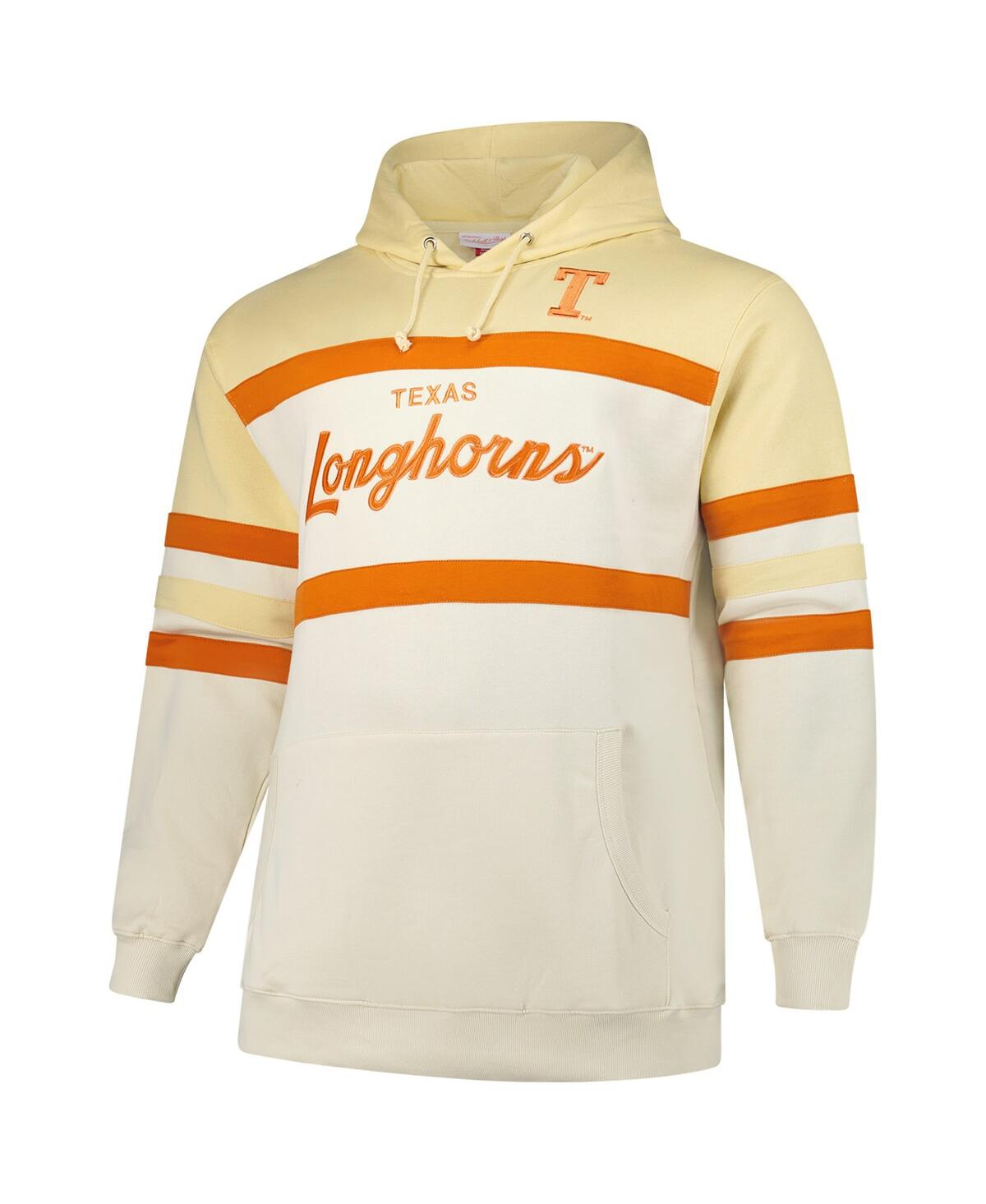 Mitchell & Ness Men's Cream Texas Longhorns Big Tall Head Coach Pullover Hoodie In Cream