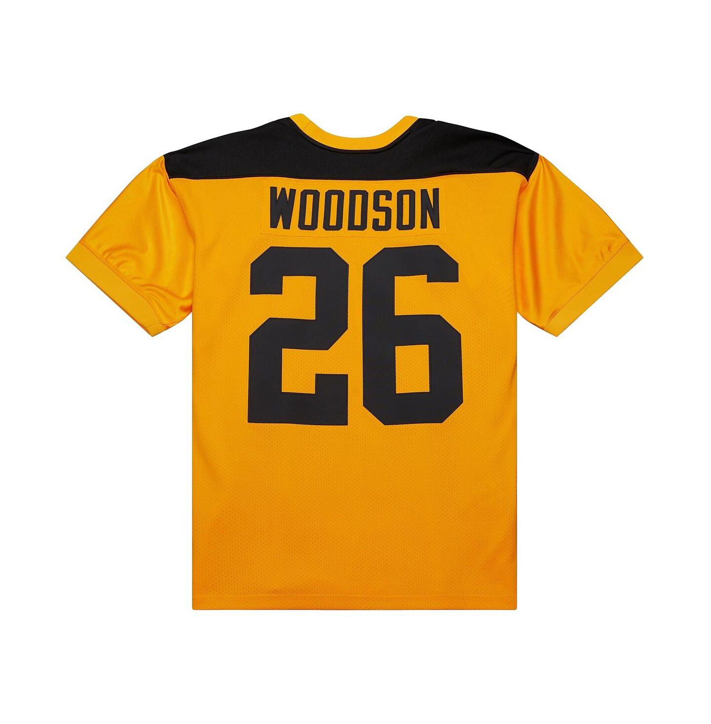 Мужской топ Mitchell & Ness Rod Woodson Gold Pittsburgh Steelers 1994 Authentic Throwback Retired Player Jersey — фото 5