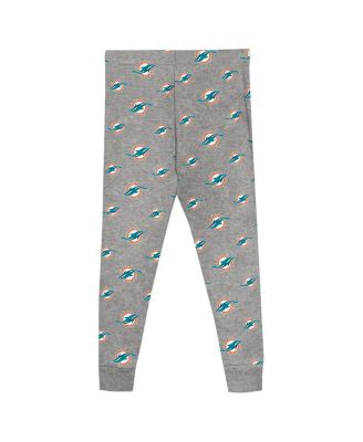 Preschool Heather Gray Miami Dolphins Long Sleeve T-Shirt and Pants Sleep Set