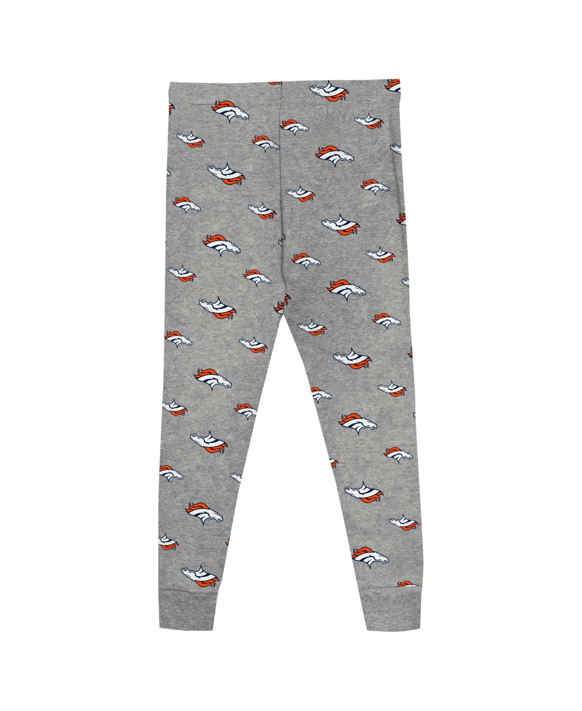 Outerstuff Big Boys And Girls Denver Broncos Long Sleeve T-shirt And Pants Sleep Set In Heather Gray