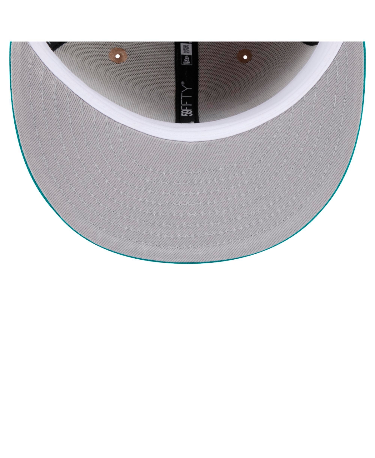 NEW ERA MEN'S TAN, AQUA MIAMI DOLPHINS THROWBACK LOGO MAIN 59FIFTY FITTED HAT