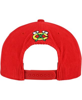 Men's Red Chicago Blackhawks Crosstown Corduroy Hitch Adjustable Hat