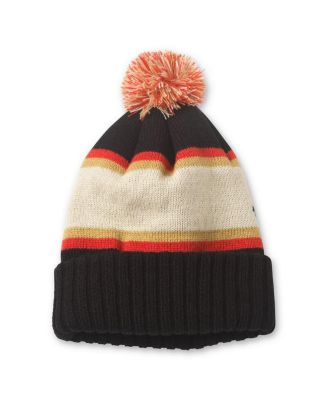 Men's Black Rolling Stones Pillow Line Cuffed Knit Hat with Pom