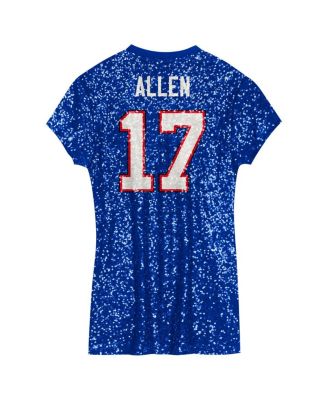 Big Girls&nbsp;Josh Allen Royal Buffalo Bills Sequin Player Name Number V-Neck Dress
