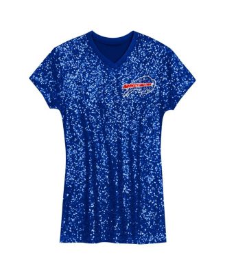 Big Girls&nbsp;Josh Allen Royal Buffalo Bills Sequin Player Name Number V-Neck Dress