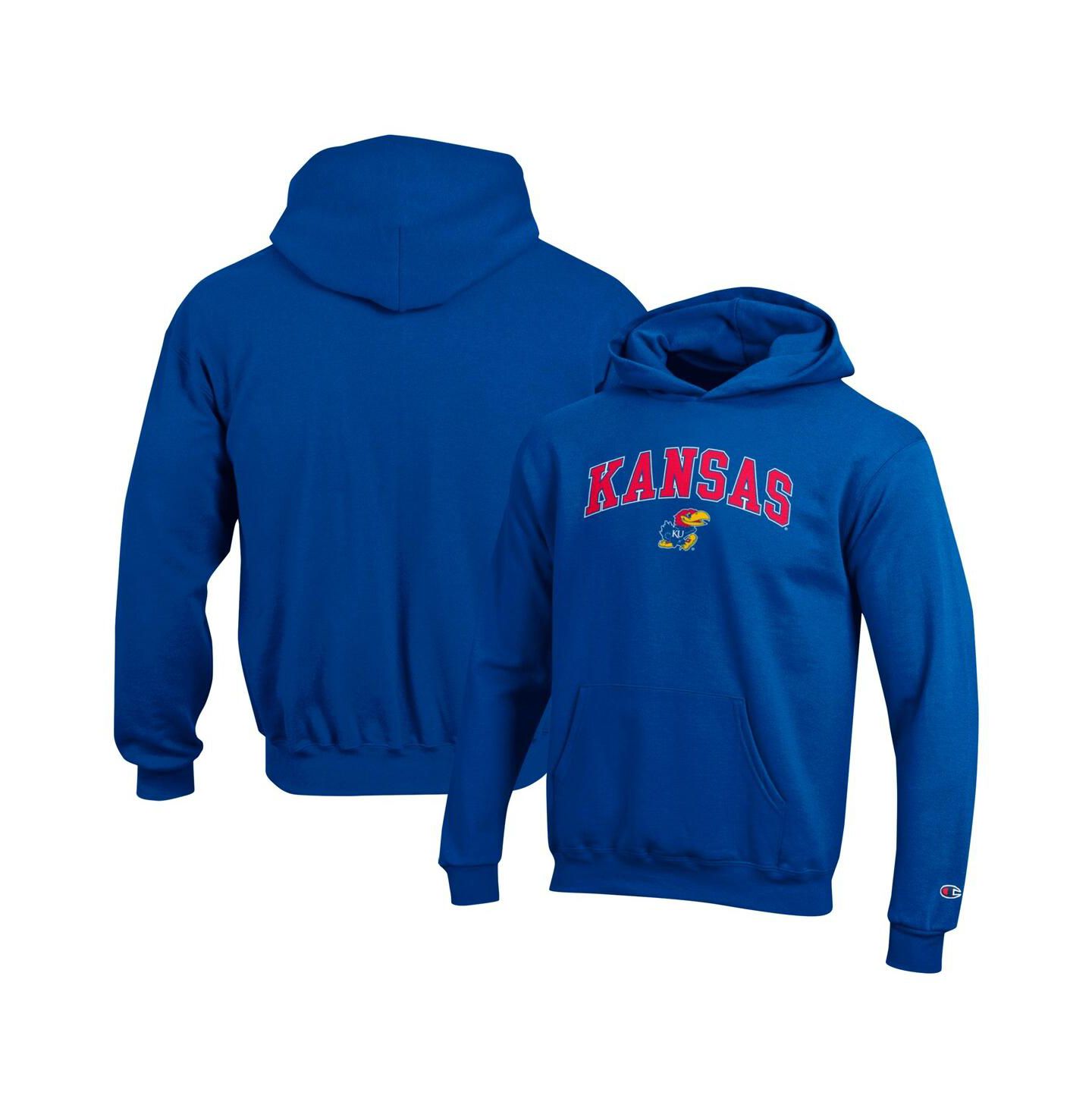 Детское худи Champion Royal Kansas Jayhawks Campus Pullover — фото 1