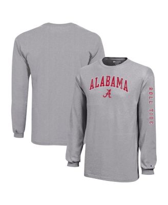 Champion - Big Boys and Girls Gray Alabama Crimson Tide Distressed Arch Over Logo Long Sleeve T-Shirt