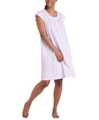 Miss Elaine - Women's Embroidered Short-Sleeve Nightgown