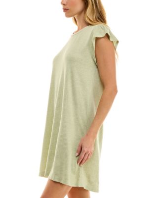Women's Ruffled-Sleeve Short Sleepshirt