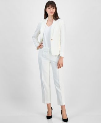 Womens Slim Leg Pants One Button Blazer