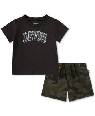 Levi's - Baby 2-Pc. Logo T-Shirt & Camo Shorts Set