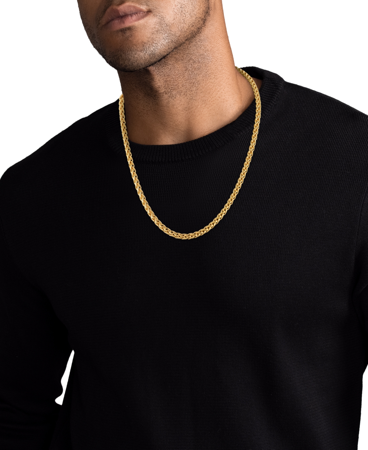 Shop Esquire Men's Jewelry 2-pc. Set Wheat Link Chain Necklace & Matching Bracelet, Set In Sterling Silver Or 14k Gold-plated S