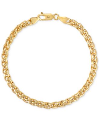 2-Pc. Set Wheat Link Chain Necklace & Matching Bracelet, Set in Sterling Silver or 14k Gold-plated Sterling Silver, Exclusively at Macy's