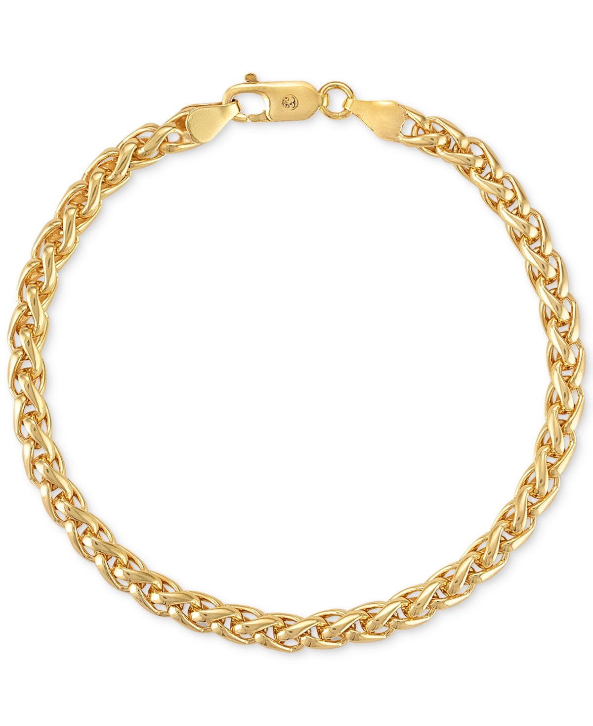 Shop Esquire Men's Jewelry 2-pc. Set Wheat Link Chain Necklace & Matching Bracelet, Set In Sterling Silver Or 14k Gold-plated S