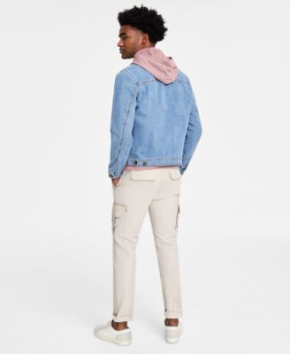 Men's Goldrush Regular-Fit Full-Zip Trucker Jacket with Corduroy Collar, Heritage Regular-Fit Hoodie & Morrison Tapered Garment-Dyed  Cargo Pants, Exclusively at Macy's 