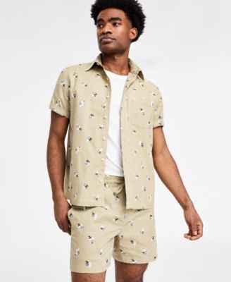 Shop Sun + Stone Sun Stone Mens Floral Shirt Drawstring Shorts Exclusively At Macys In Twill
