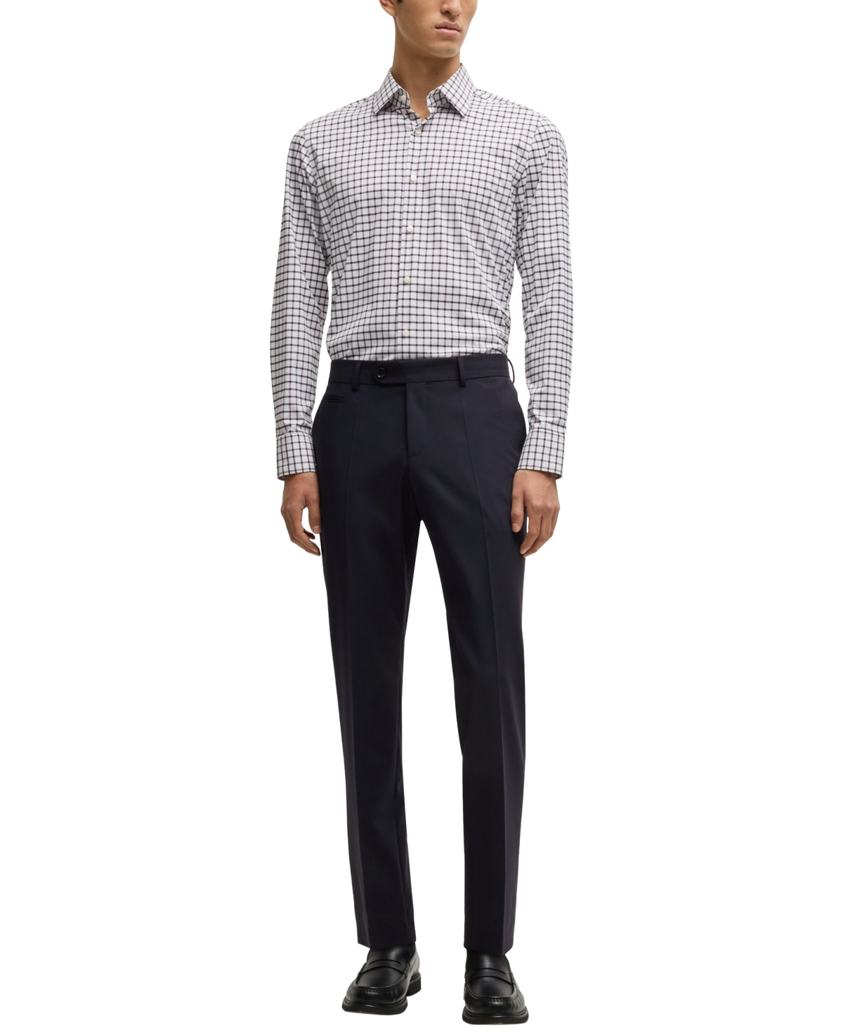 Hugo Boss Boss By  Men's Slim-fit Super-stretch Trousers In Dark Blue