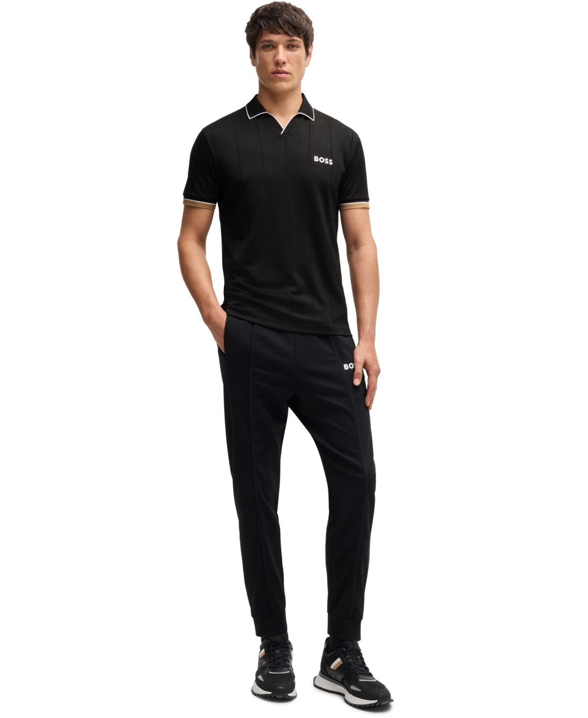 HUGO BOSS BOSS BY HUGO BOSS MEN'S FOUR-WAY STRETCH ACTIVE SLIM-FIT POLO 