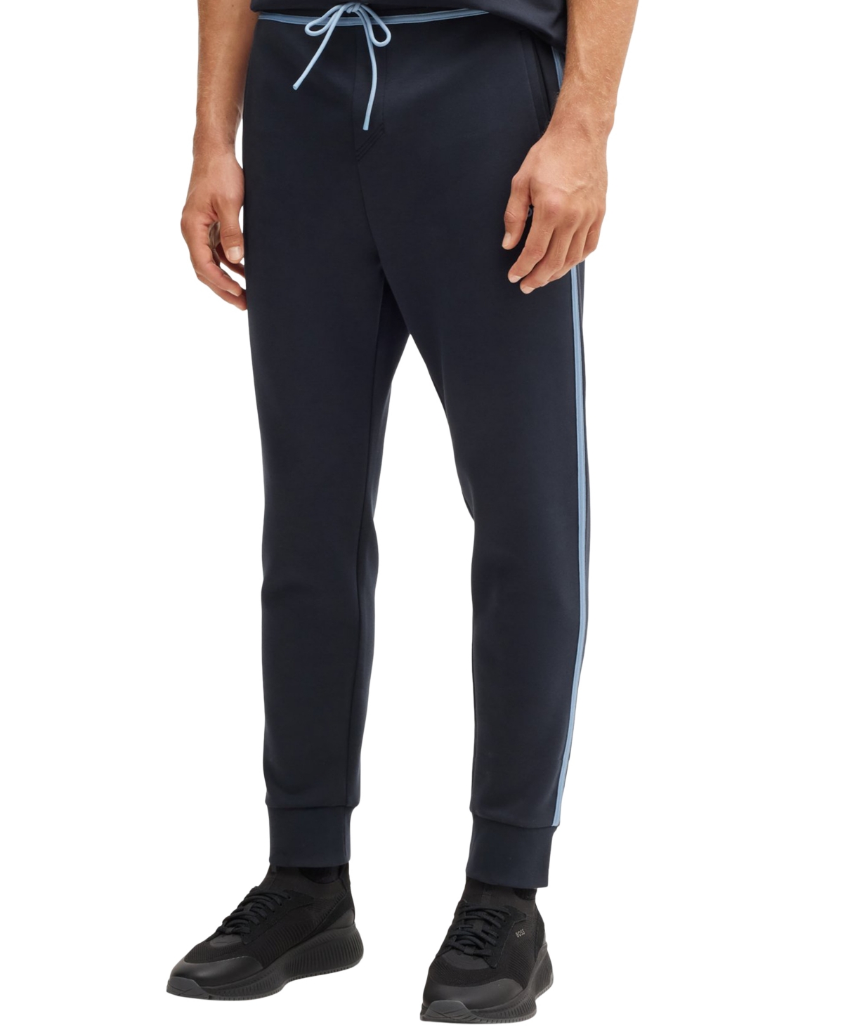 Hugo Boss Boss By  Men's Tape Logo Tracksuit Bottoms In Dark Blue