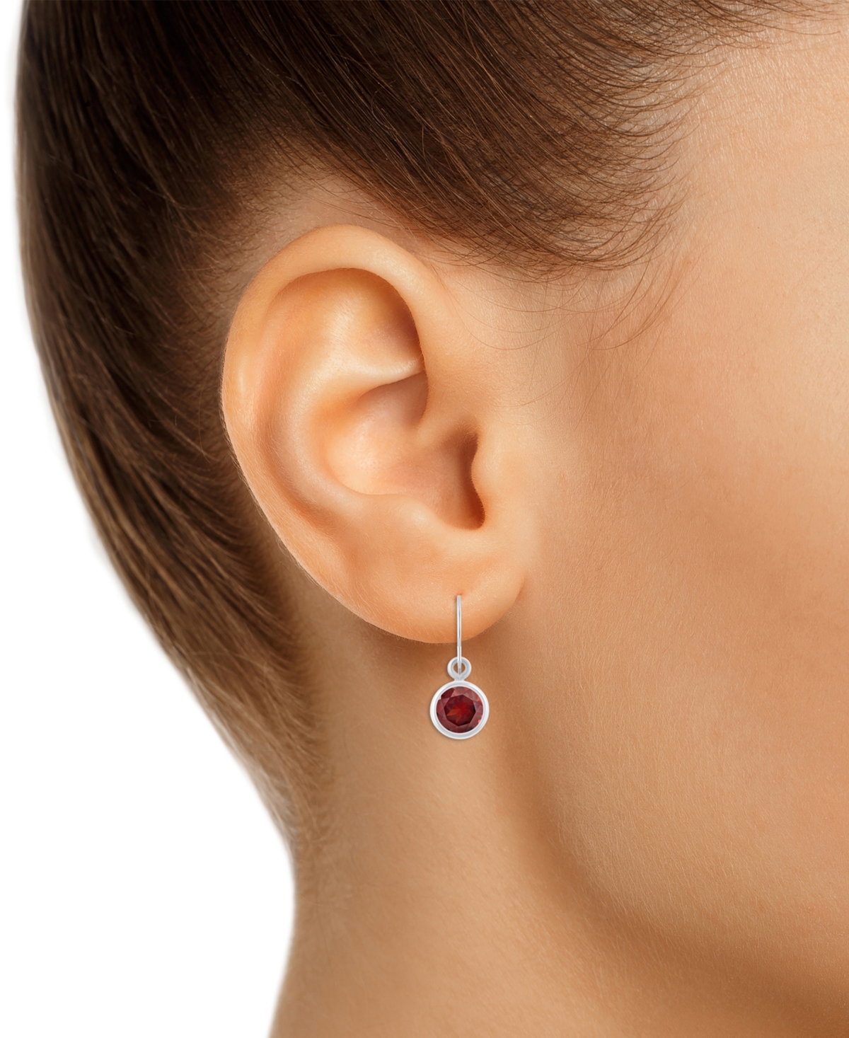Macy's Created Sapphire Oval Stud Earrings (1-1/2 Ct. T.w.) In 10k Yellow Gold (also In Additional Gemstone In Garnet,white Gold