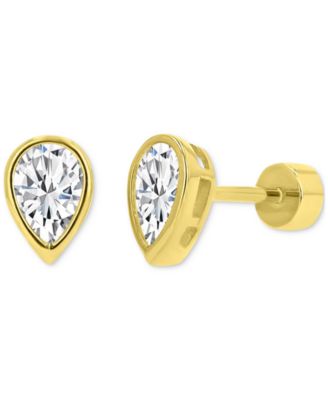 Macy's - Cubic Zirconia Tear-Shape Stud Earrings (1-1/3 ct. t.w.) in 14k Gold-Plated Sterling Silver