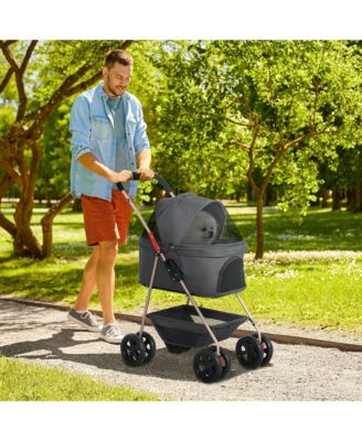 3 in 1 Pet Stroller with Detachable Carrier for Mini Dogs and Cats