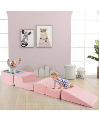 5PCS Climb and Crawl Playset with Ball Pit for Kids Zippers for Playroom