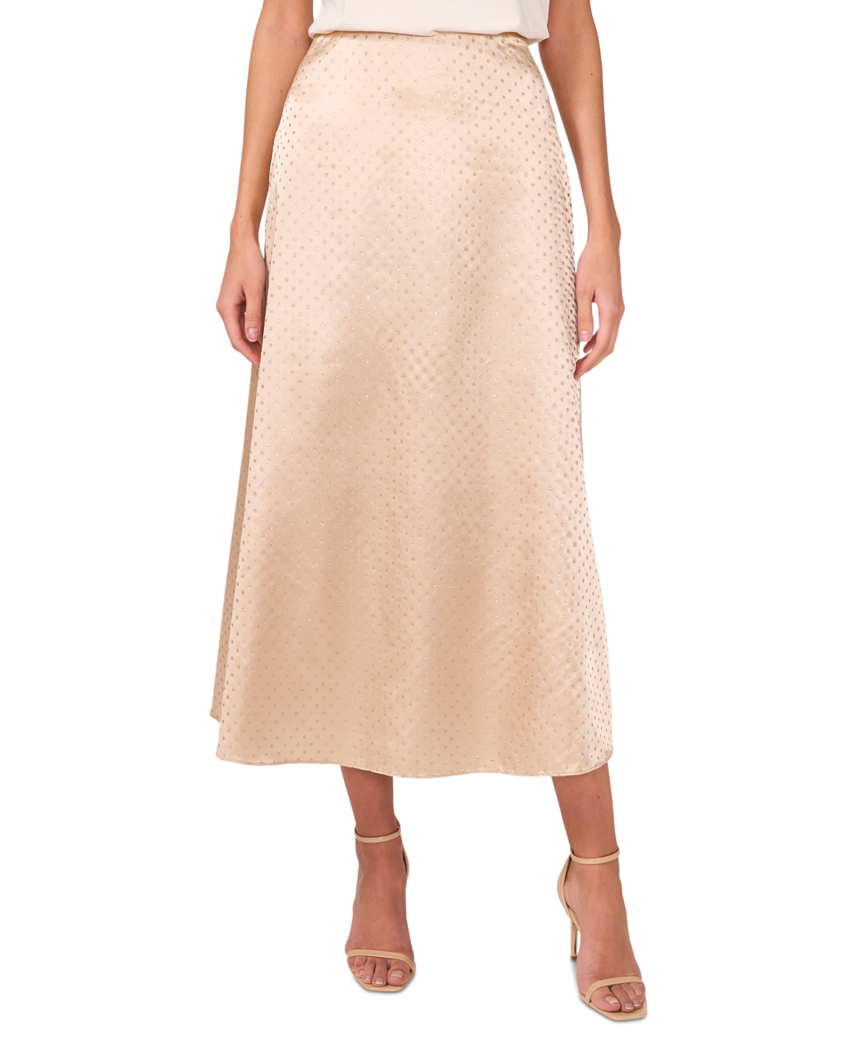Shop Vince Camuto Women's Embellished A-line Midi Skirt In Solar Glow