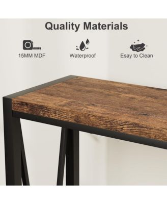 Side Table Entryway Table 2-Tier Console Table with Storage Narrow Sofa Table with V Design 43" Industrial Console Table for Hallway Entryway