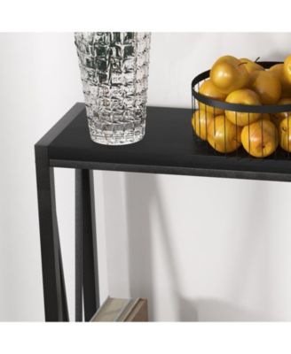 Side Table Entryway Table 2-Tier Console Table with Storage Narrow Sofa Table with V Design 43" Industrial Console Table for Hallway Entryway