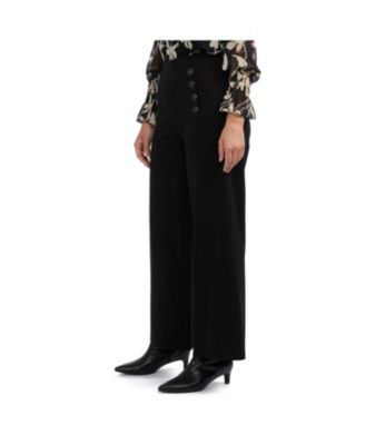 Women's Wide Leg Pant with Button Detail
