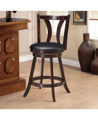 Set of 4 Swivel Bar stool 24'' Counter Height Leather Padded Dining Kitchen Chair