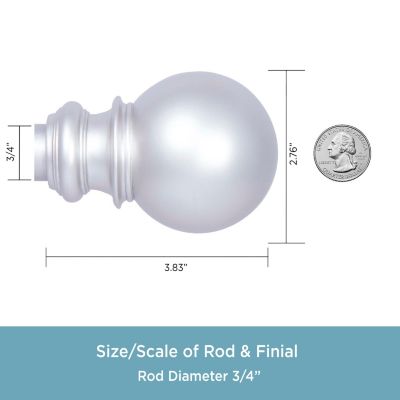 Bryce Decorative Curtain Rod with Finials for Medium to Large Windows – Stylish Satin Nickel Design