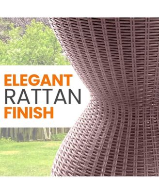 Cool Bar Outdoor Patio Furniture With 7.5-Gallon Cooler, Gray