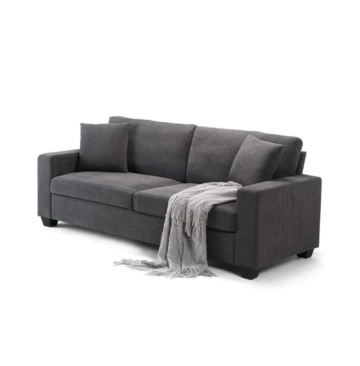 Comfy Couch for Living Room, 83-inch Corduroy Sofa with Removable Cover, 3 Seater Couch Modern Sofa with Deep Seats for Bedroom Apartment Home Office,